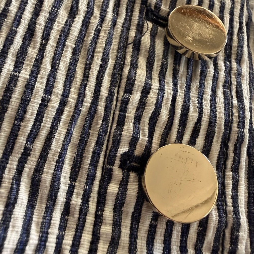 10 Crosby Derek Lam Blue and White Striped Robertson High Waist Sailor Shorts - Picture 3 of 9